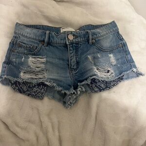 Y2K low rise jean shorts